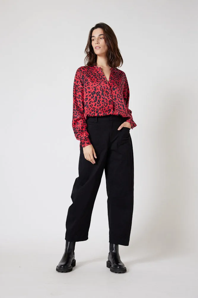 Leopard Silk Blouse